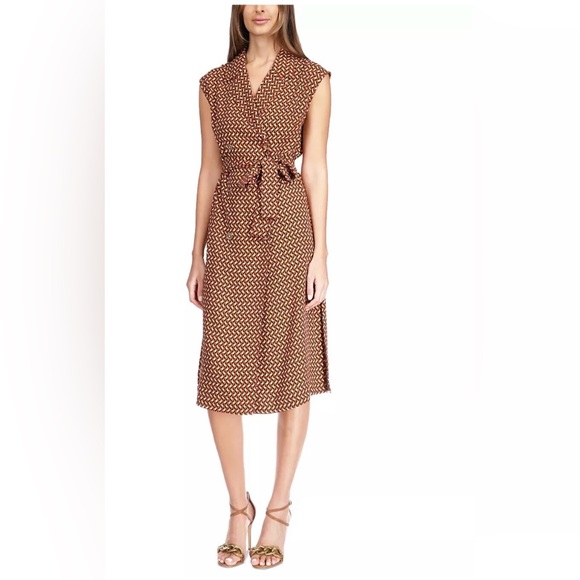 Michael Kors Dresses & Skirts - Michael Kors Brown Printed Midi Dress